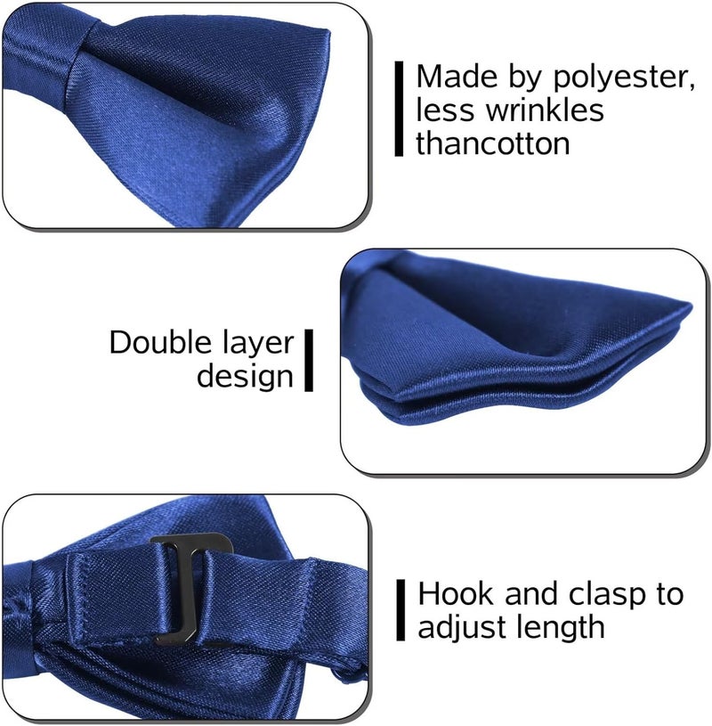 FELYSIK Satin Bow Ties for Boys Kids Toddler Baby Pretied Bowties for Prom Event Wedding, Multi Color - Image 5
